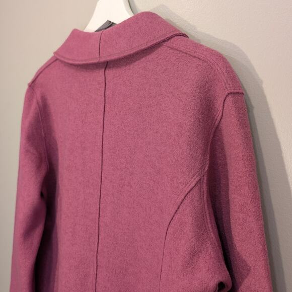 Eileen Fisher Boiled Wool Jacket Blazer Pink Romantic Scandigirl Layer - Size M - Picture 4 of 7